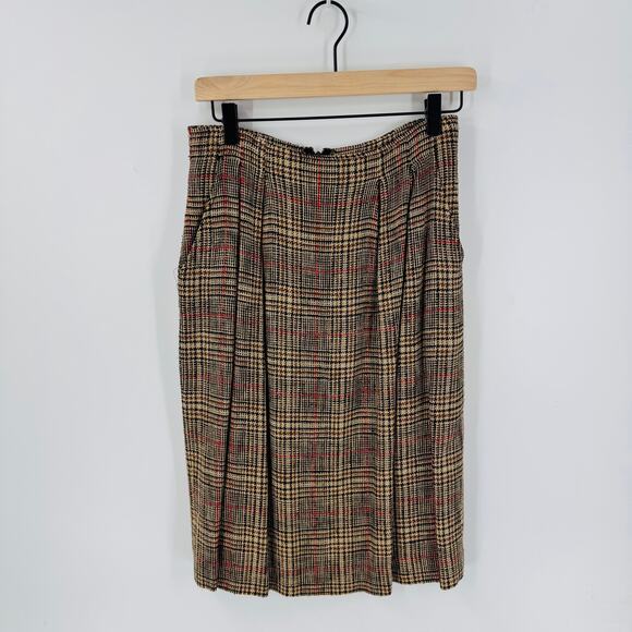 Vintage Evan-Picone Made in USA Plaid Pleated Skirt with Pockets Size 8 - Picture 8 of 8